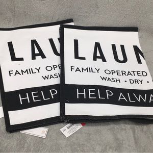 2 LAUNDRY Help Always Wanted Door Mat Rug 24" x 16"